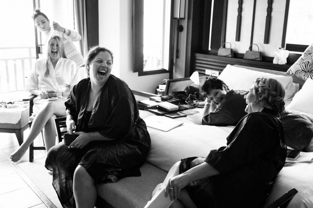 Brittany with Ben getting ready for there wedding in Phuket Thailand